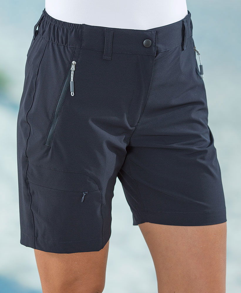 Stretch bermudashorts dame 4-veis stretch Vask og Gå forfra