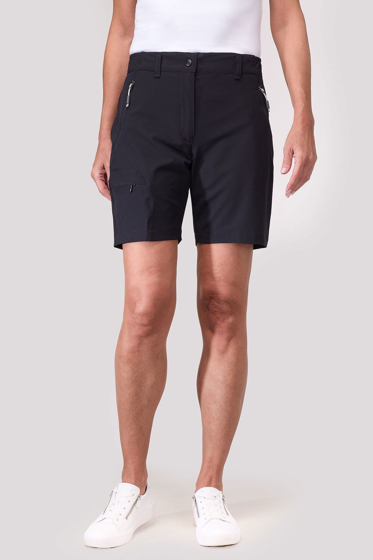 Nærbilde av stoffet på Stretch bermudashorts dame 4-veis stretch Vask og Gå