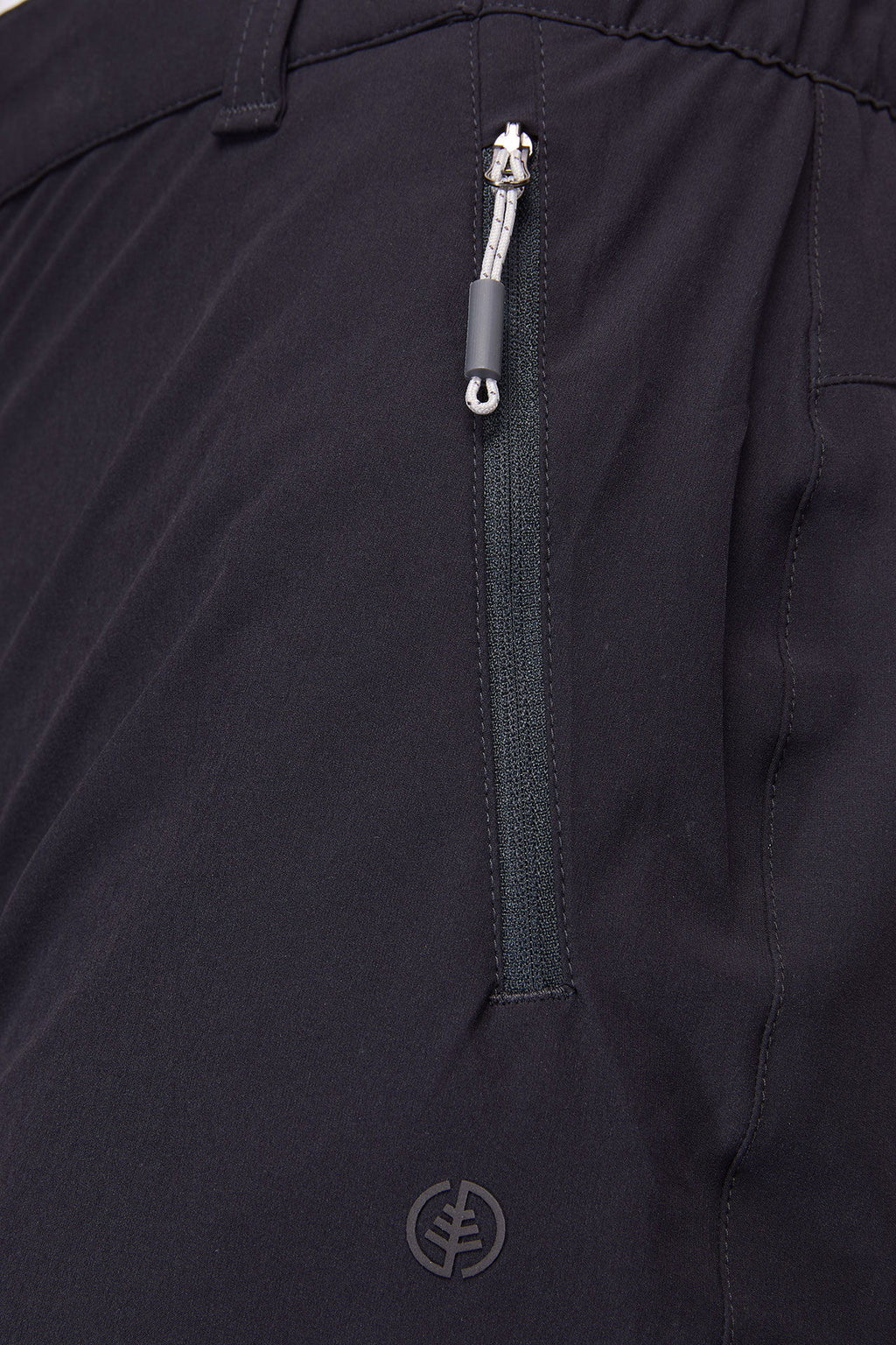 Stretch bermudashorts dame 4-veis stretch Vask og Gå detalj av glidelås