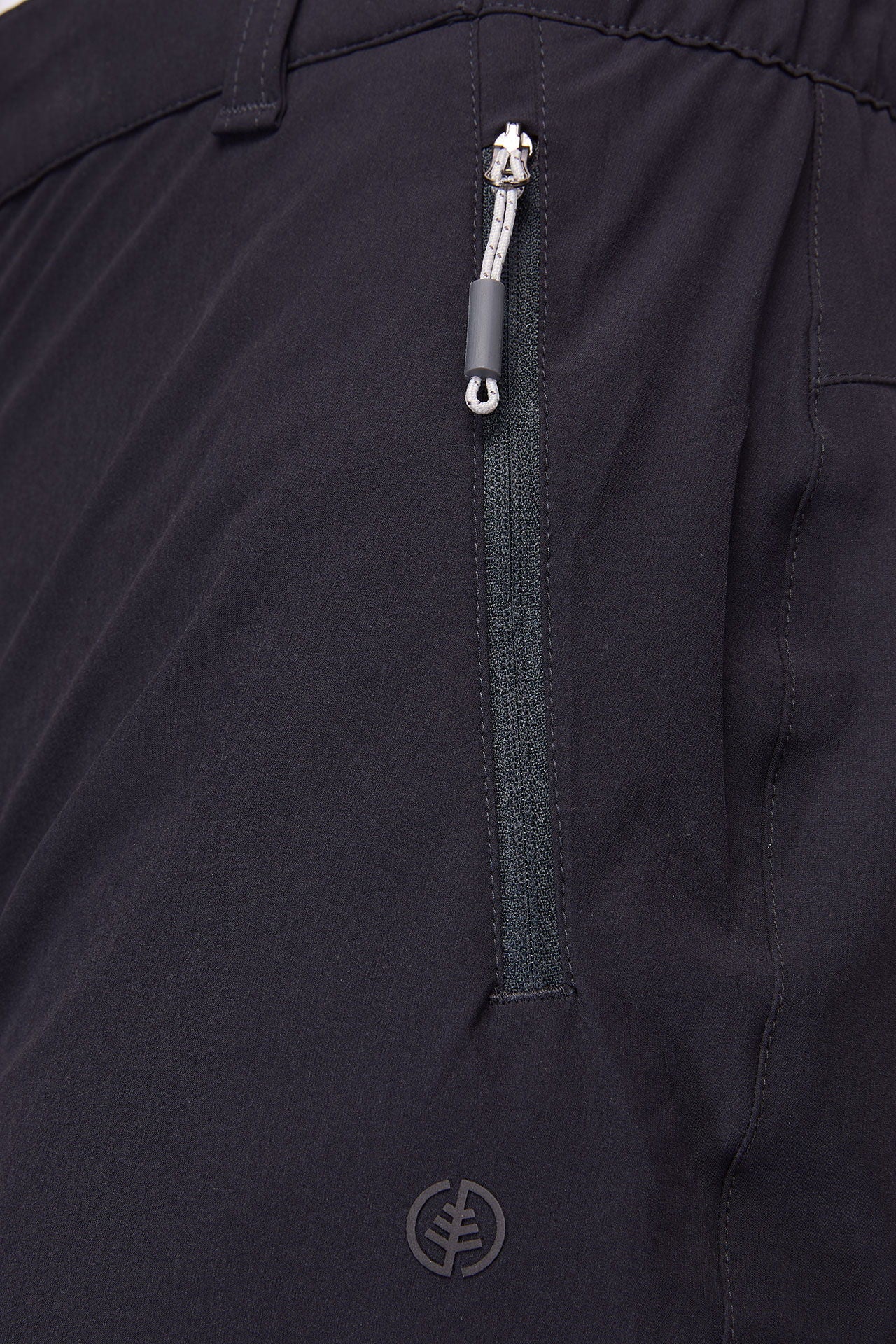 Stretch bermudashorts dame 4-veis stretch Vask og Gå detalj av glidelås