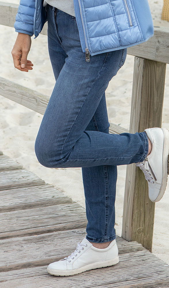 Stretch-jeans dame 5 lommer med smal passform - Betty Barclay stoff tekstur