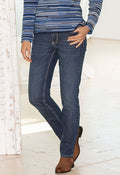 Stretch-jeans dame rett ben perfekt passform-denim 5-lomme - MAC forfra