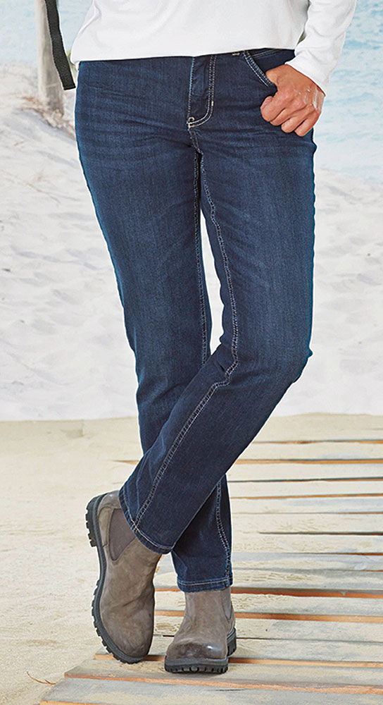 Detalj av stretch-jeans dame rett ben perfekt passform-denim 5-lomme - MAC