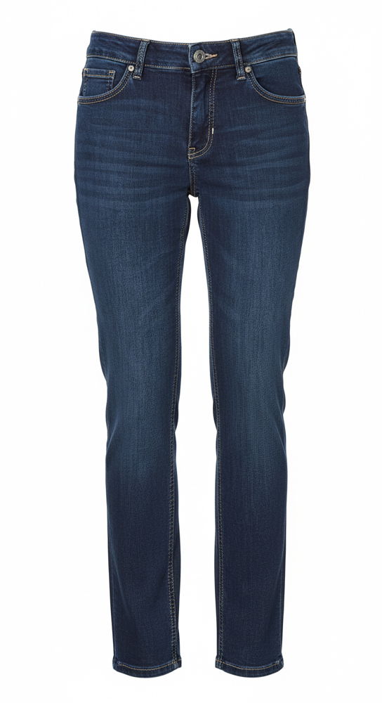 Nærbilde av stoff på stretch-jeans dame rett ben perfekt passform-denim 5-lomme - MAC