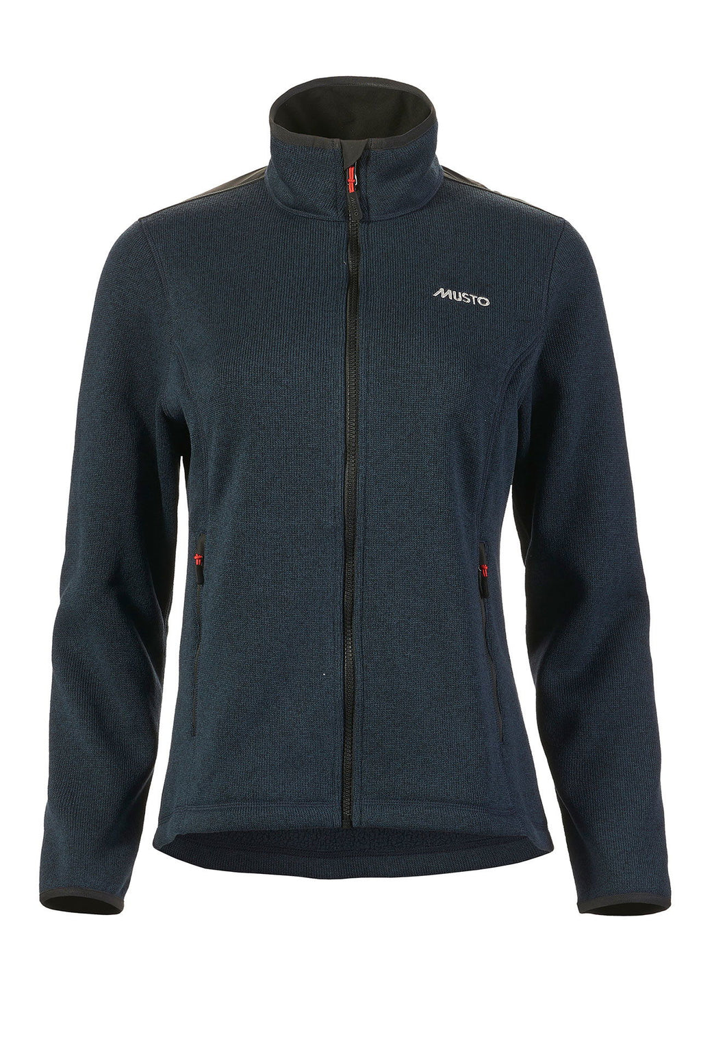 Strikket fleecejakke for damer med innerfleece Musto forfra