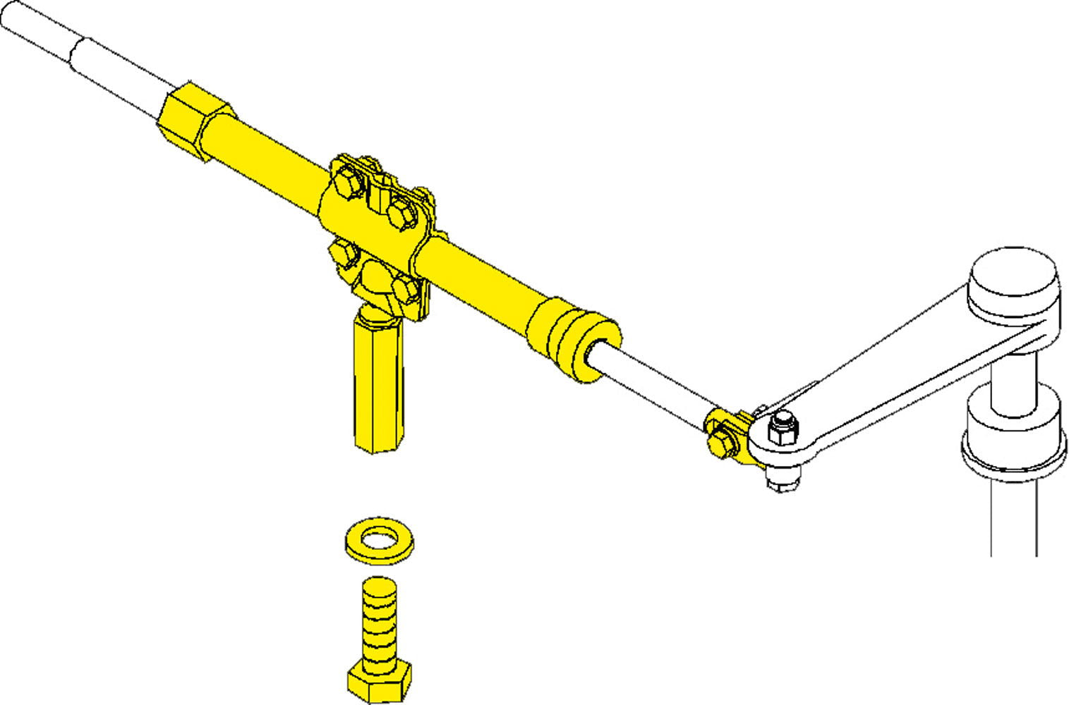 Stringer monteringssett 67 mm for innenbords Teleflex front