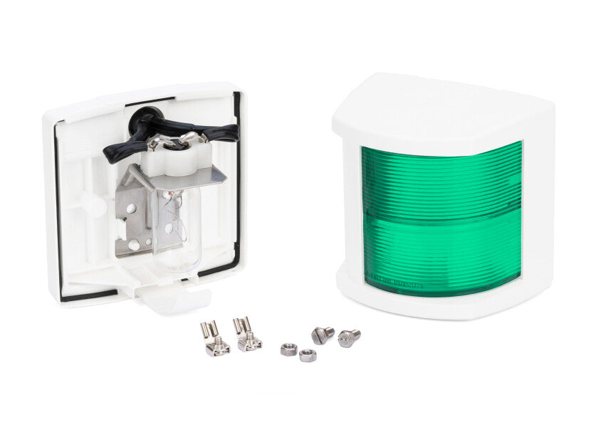 Styrbordlanterne serie 2984 halogen 12V hvit - Hella Marine kappe og base