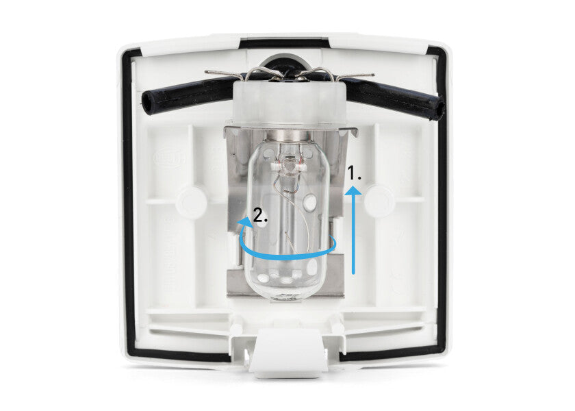 Styrbordlanterne serie 2984 halogen 12V hvit - Hella Marine detalj av festemekanisme