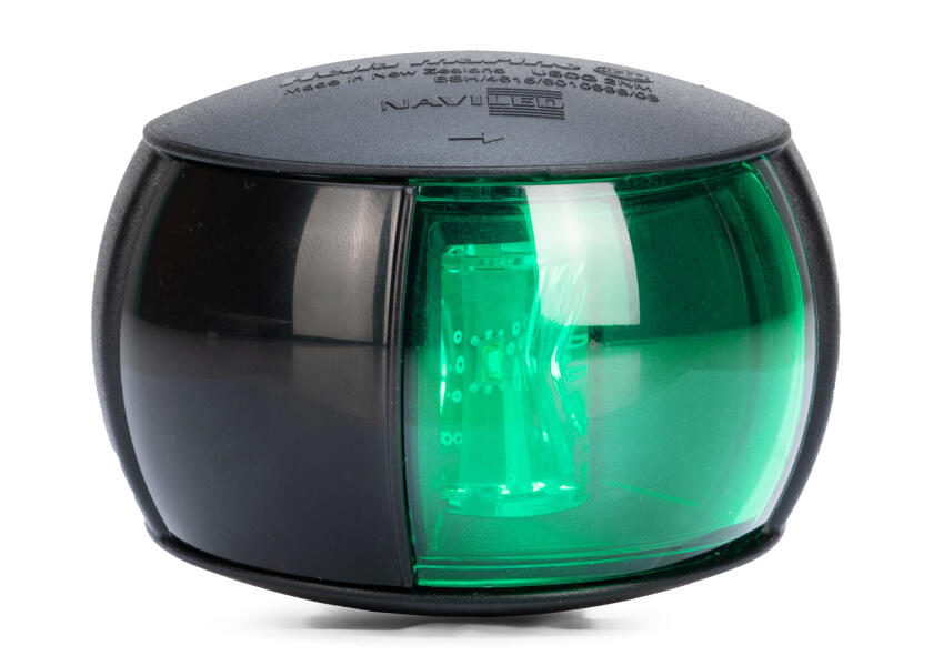 Styrbordlanterne NaviLED Compact LED svart forfra