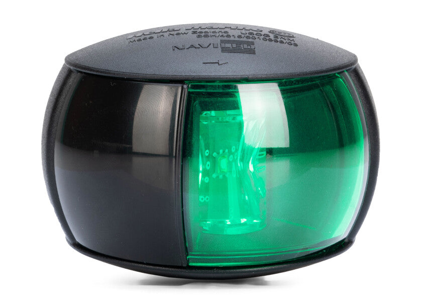 Styrbordlanterne NaviLED Compact svart LED forfra