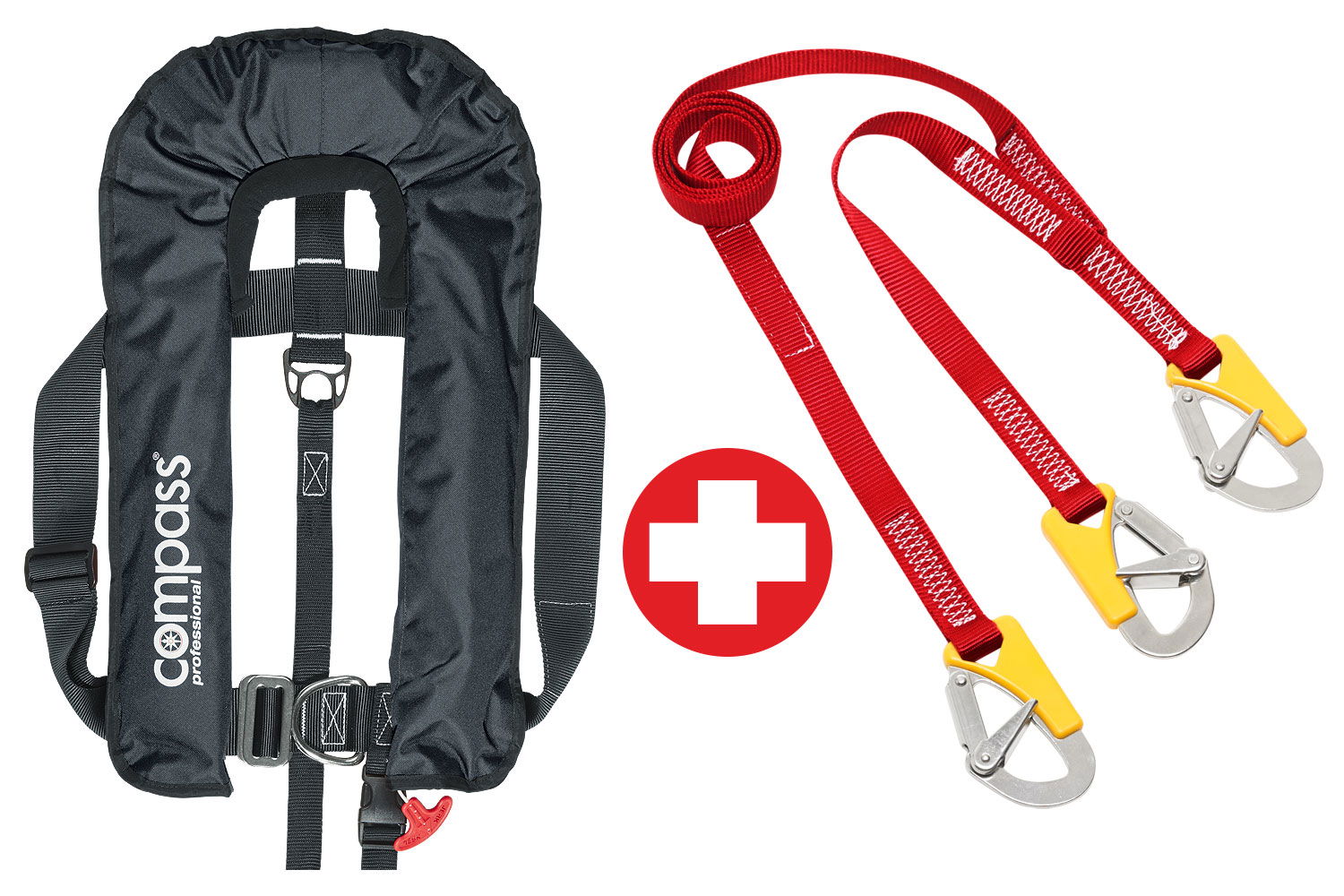 Super sett Compass Professional 300 N automatvest med lifeline forfra