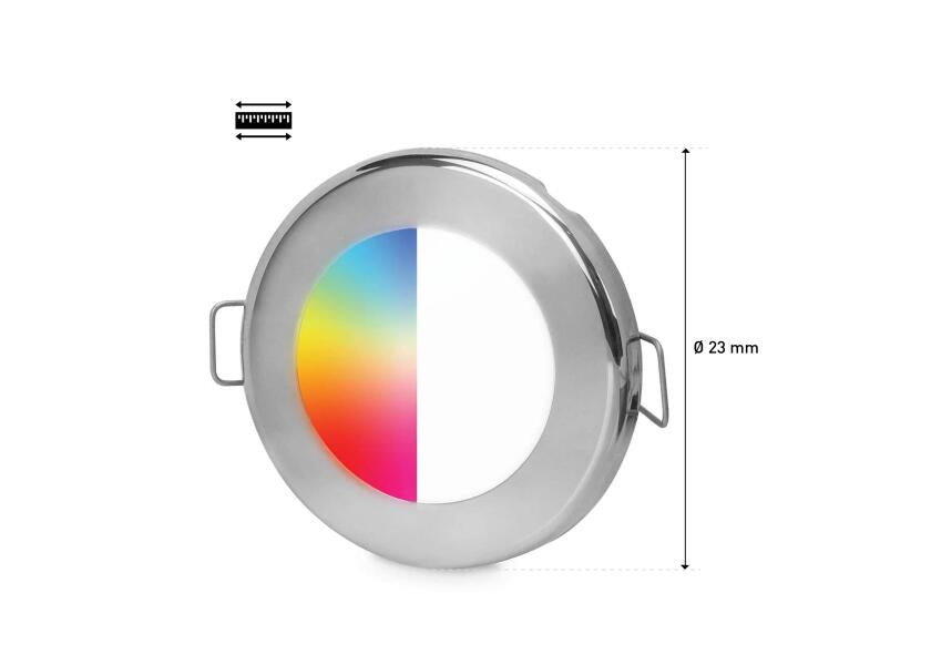 Taklampe APELO LED75 RGB/W rustfritt stål LED-lys detalj