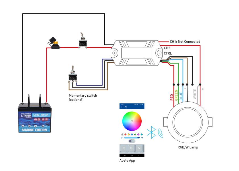 Taklampe APELO LED75 RGB/W rustfritt stål installasjon