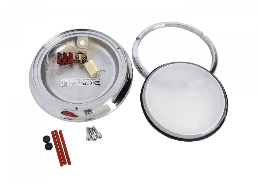 Bakside av Taklampe VELA 230V LED forkrommet messing