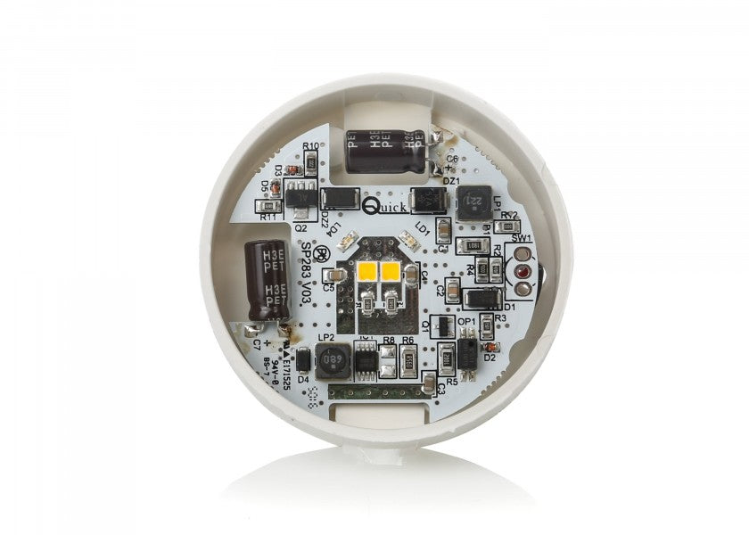 Takspot TIM LED rustfritt stål forgylt 12/24V med bryter bakside