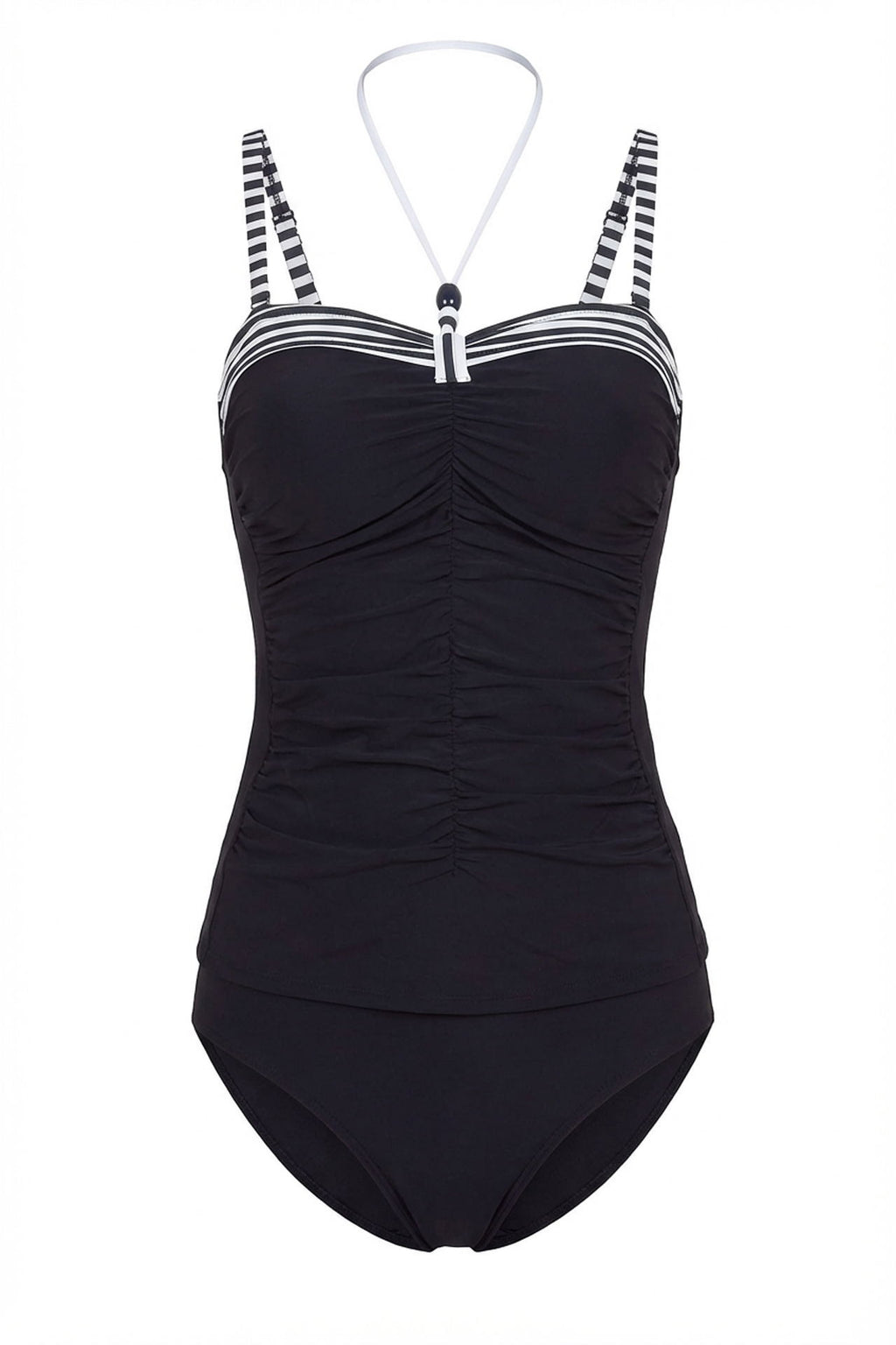 Tankini Cup C marineblå med striper mønster