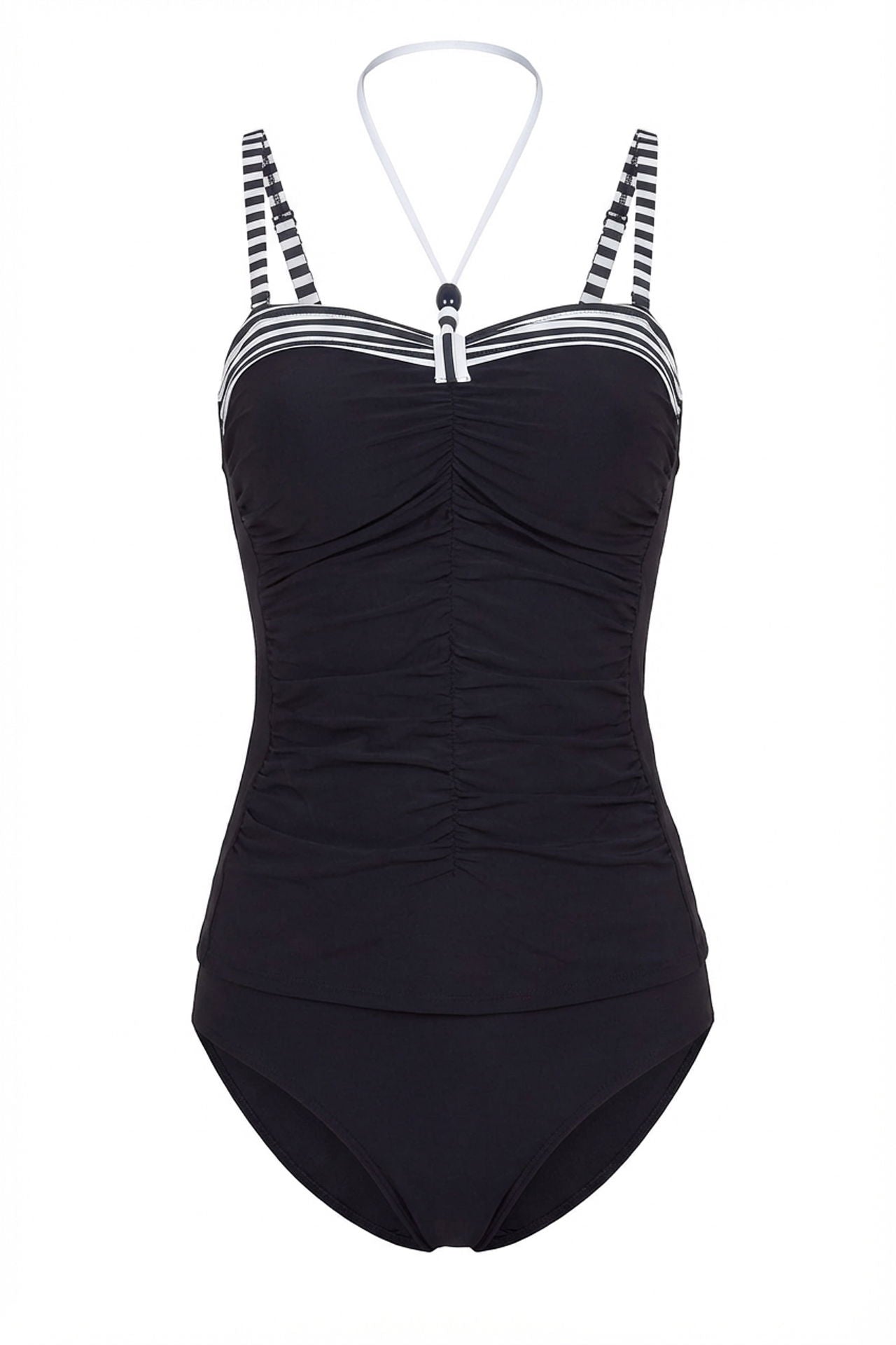 Tankini Cup C marineblå med striper mønster