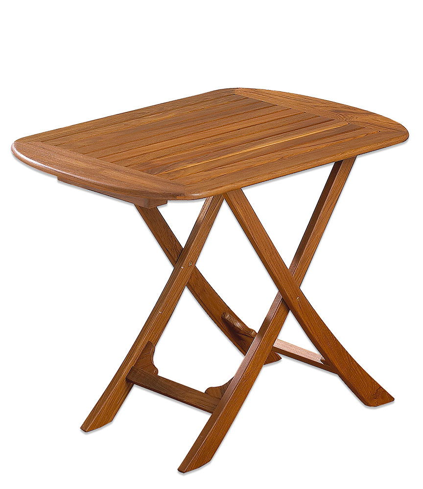 Teak bordplate lakkert justerbar høyde 59/70 cm - ARC Marine forfra
