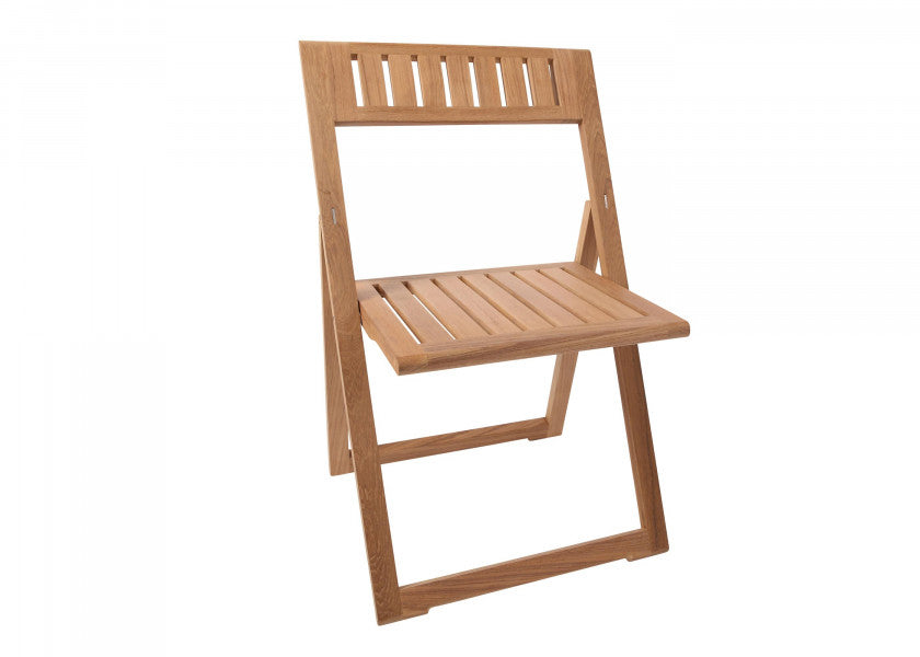 Teak klappsett med bord og to klappstoler 70x50 cm sideprofil