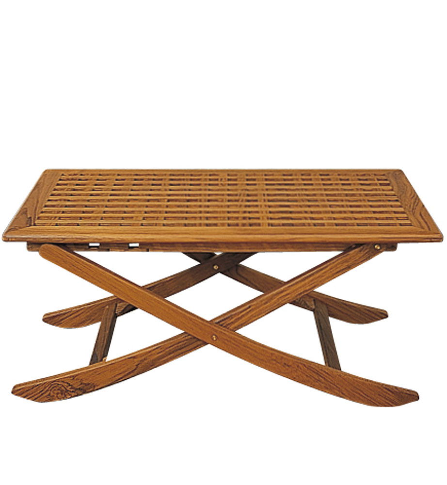 Teakbord med grating 100x60 cm justerbar høyde ARC Marine bakside