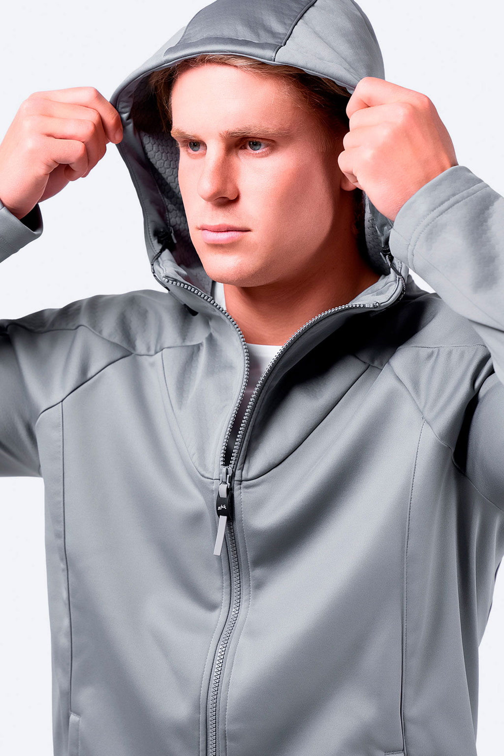 Tech Hoodie vanntett 3-lags fleecefôr mellomlag glidelås
