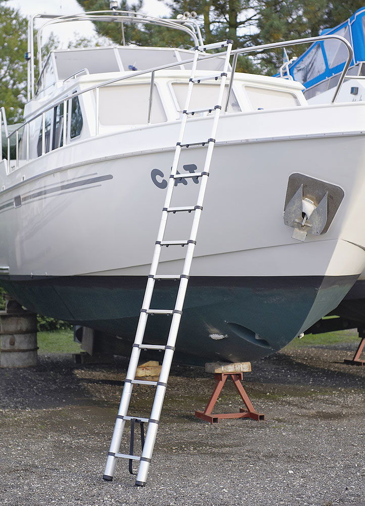 Teleskopstige 3,8 m 12 trinn 150 kg bæreevne - Compass forfra