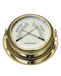 Termo- og hygrometer messing 180 mm med glass forfra