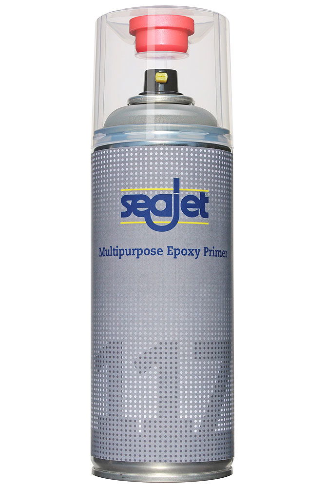 Tokomponent epoxy primer spray 400 ml for gelcoat stål og aluminium - Seajet forfra