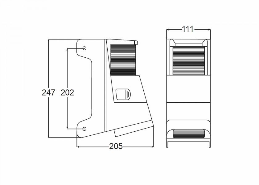 Topplanterne med dekkslys serie 8504 svart bakside