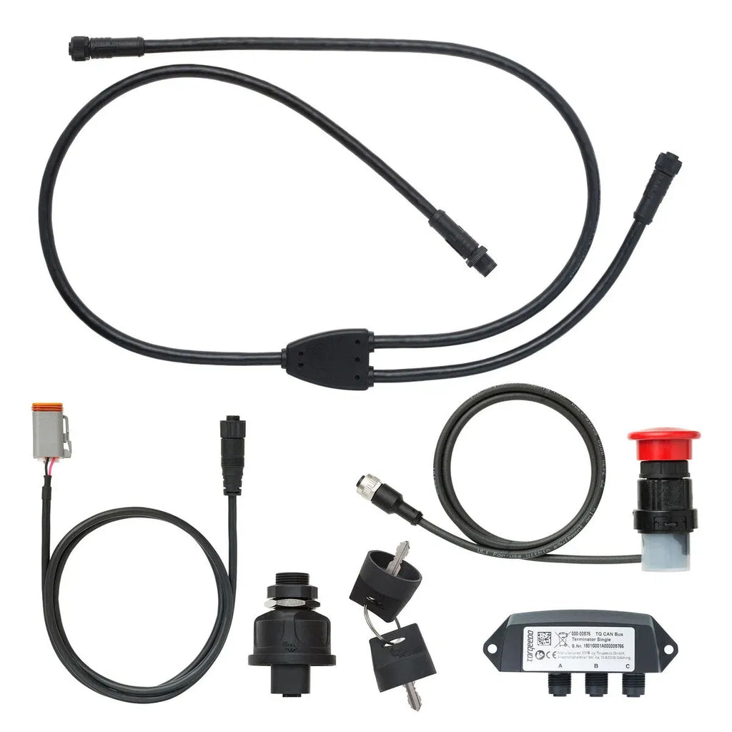Torqeedo gasshendel toppmontert med display detalj