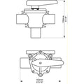 Toveis ventil 38 mm for pumpeinstallasjon fra Whale forfra