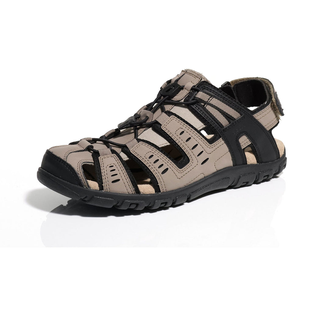 Trekkingsandal pustende nubukk sklisikker såle forfra