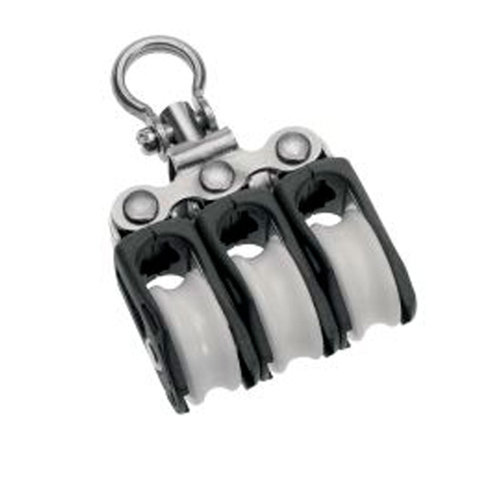 Treskivet blokk med svivel 66,7 mm kulelager Barton-Marine forfra