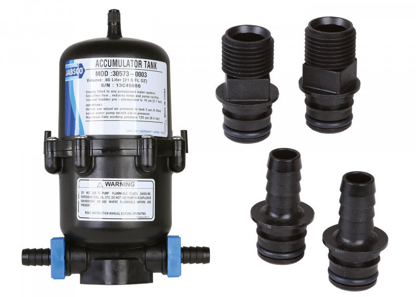 Trykkutjevningstank plast 0,65 liter maks 8,6 bar - Jabsco detalj