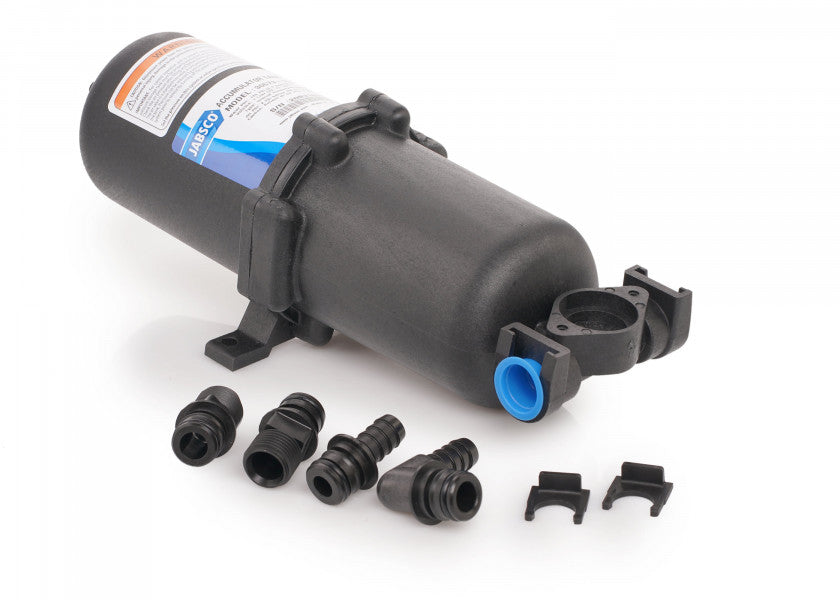 Trykkutjevningstank plast 1 liter maks 8,6 bar bakside
