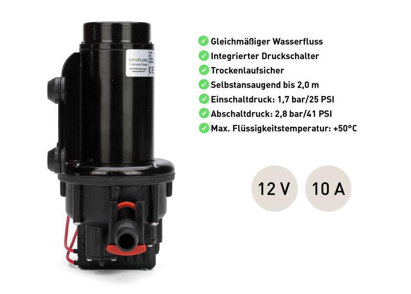 Trykkvannspumpe Aqua Jet WPS 3.5 12V 13 l/min under montering