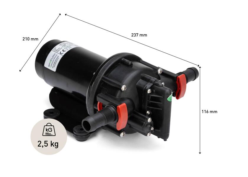 Trykkvannspumpe Aqua Jet WPS 3.5 24V 13 l min med koblinger