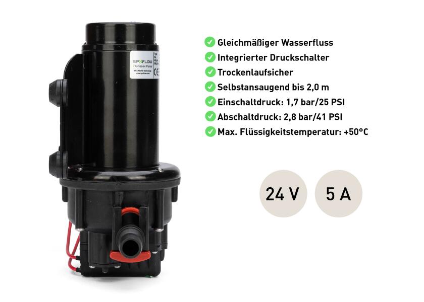 Trykkvannspumpe Aqua Jet WPS 3.5 24V 13 l min installasjonseksempel