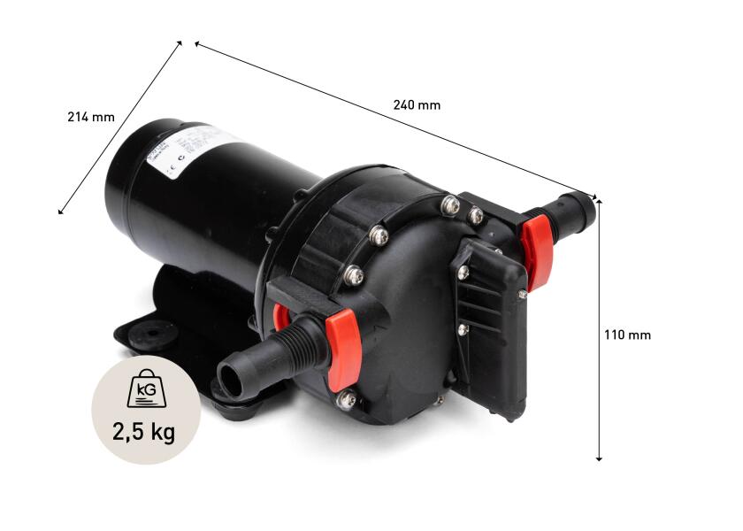 Trykkvannspumpe Aqua Jet WPS 4.0 24V 15 l min nærbilde av pumpehus