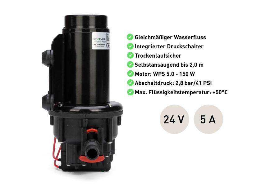 Trykkvannspumpe Aqua Jet WPS 4.0 24V 15 l min med monteringsfester