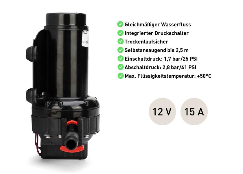 Trykkvannspumpe Aqua Jet WPS 5.2 12V 20 l/min detalj av membran