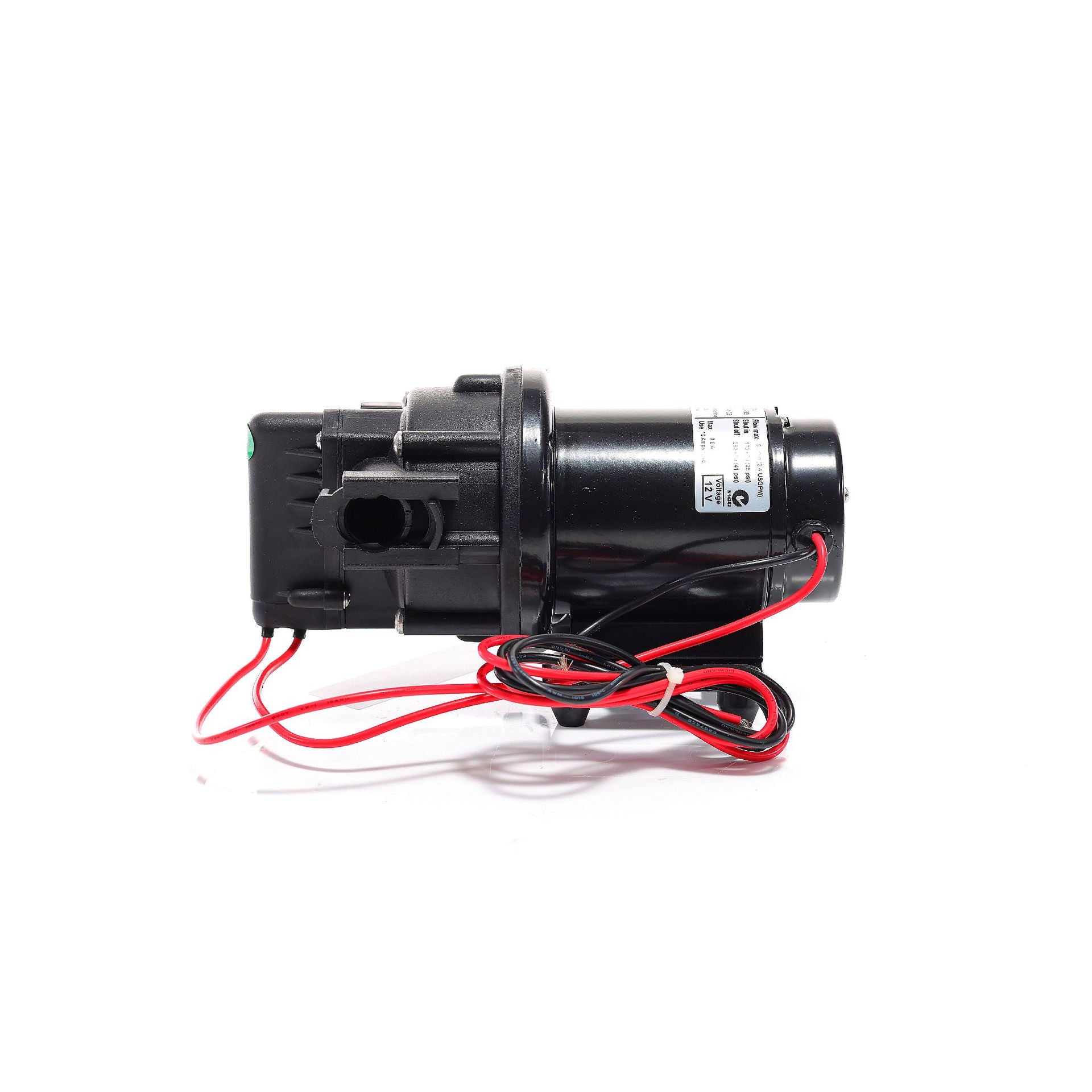 Trykkvannspumpe Aquajet 2.4 12V nærbilde av tilkoblinger