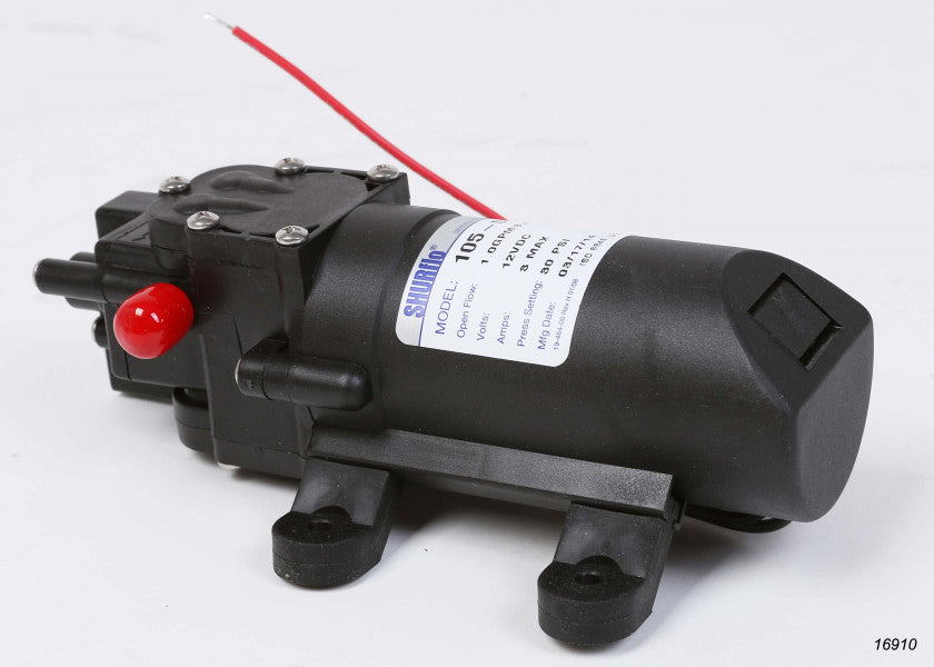 Detalj av Trykkvannspumpe marin 12V 3,8 l/min selvsugende 10 mm - SHURFLO