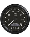 Turteller med LED-alarm 0-7000 o/min 85 mm - Compass forfra