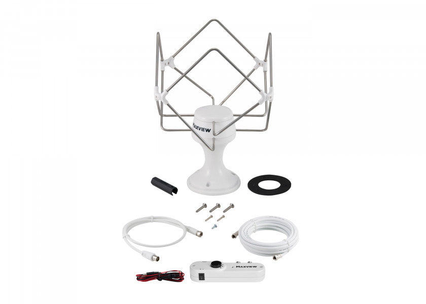 TV/FM-antenne OMNIMAX PRO 12/24V 2 utganger DVB-T2 bakside