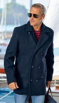 Ullcaban dobbeltkneppet maritim jakke - Captain Corsaire forfra