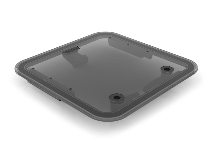 Ultra Low Profile dekksluke størrelse 54 aluminium 461 x 574 mm Lewmar forfra