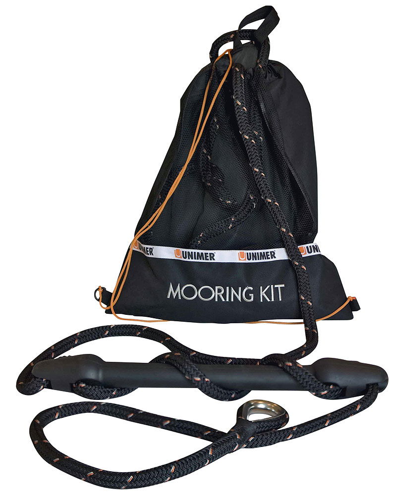 Unimer fortøyningssett med rykkdempere 4 m 16 mm tau forfra