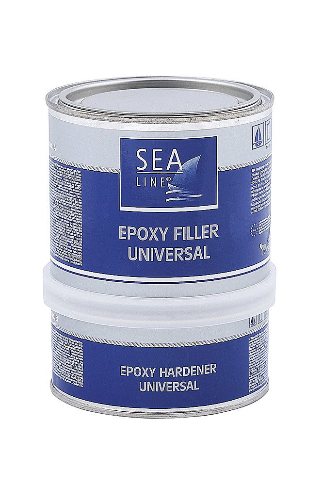 Universal epoxysparkel 2:1 lysegrå 720 ml over- og undervannssone for reparasjon