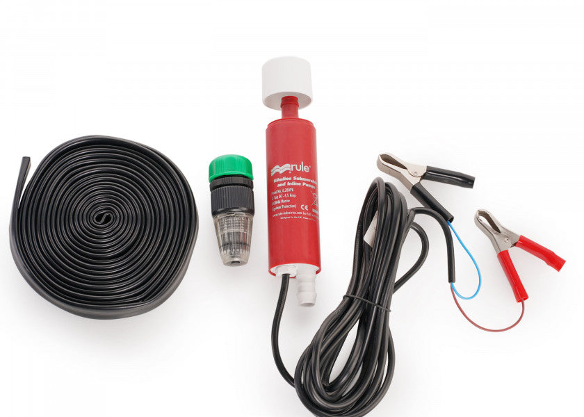 Universalt dykk-pumpesett 12V 16 l/min 1/2 tilkobling Rule bakside